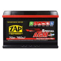 Автомобильный аккумулятор ZAP AGM (L3) 70Ah 760A R+ 570 02z